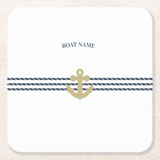 Anker des Schiffes, Seil Rechteckiger Pappuntersetzer (Vorderseite)