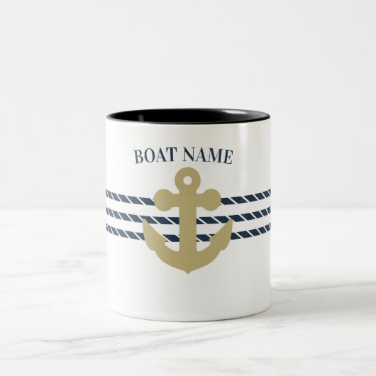 Anker des Schiffes, Seil Zweifarbige Tasse (Mittel)