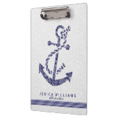 Anker des weißen Paisley- und Navy-Blue-Nautic-Boo Klemmbrett (Links)