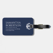 Anker des weißen Schiffes auf dem blau-braunen Nav Gepäckanhänger (Rückseite horizontal)