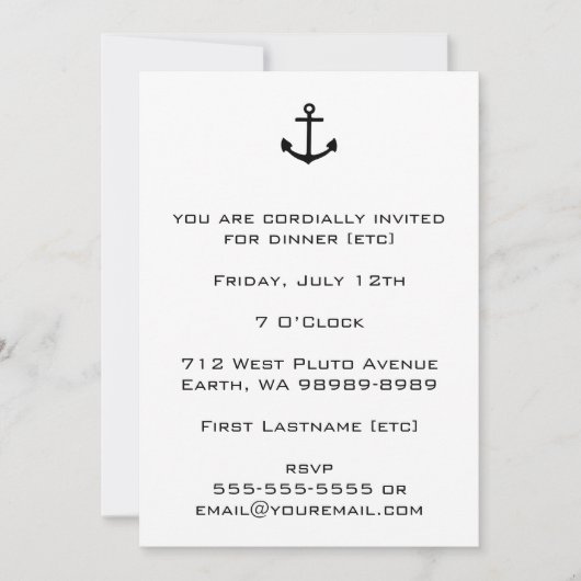Anker Einladung (Vorderseite)