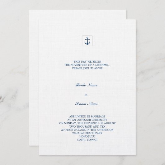 Anker Einladung (Vorne/Hinten)