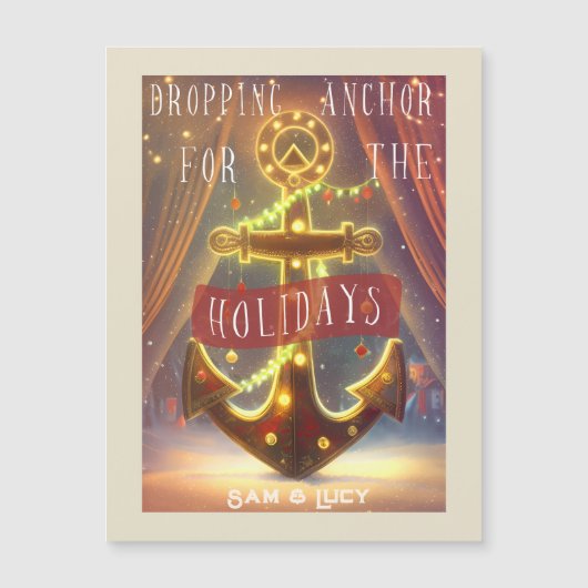 Anker fallen für die Feiertage Magnetkarte (Vorderseite)