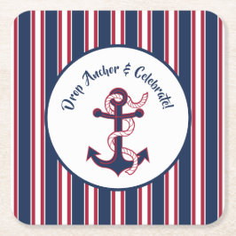 Anker fallen lassen und patriotische Küstenplatten Rechteckiger Pappuntersetzer