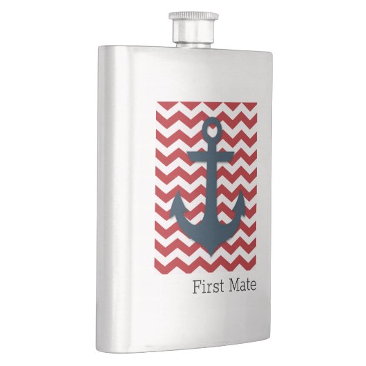 Anker FIRST MATE Nautical Boating Patriotic Fun Flachmann (Rechts)