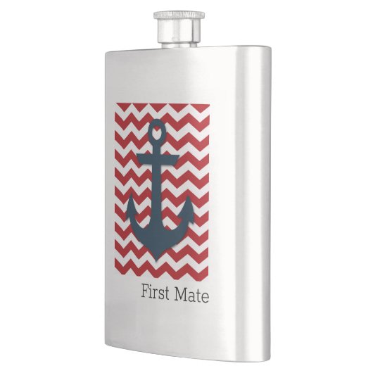 Anker FIRST MATE Nautical Boating Patriotic Fun Flachmann (Links)