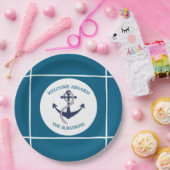 Anker für benutzerdefinierte Nautikmuster Pappteller (Party)