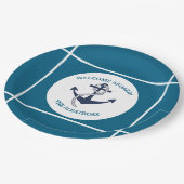 Anker für benutzerdefinierte Nautikmuster Pappteller (Schrägansicht)