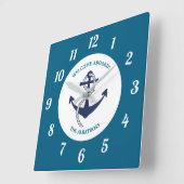 Anker für benutzerdefinierte Nautikmuster Quadratische Wanduhr (Winkel)