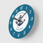 Anker für benutzerdefinierte Nautikmuster Runde Wanduhr (Winkel)