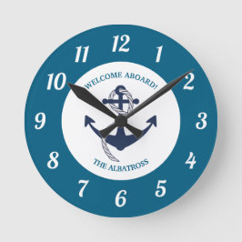 Anker für benutzerdefinierte Nautikmuster Runde Wanduhr