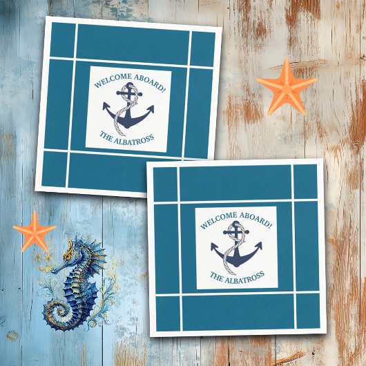 Anker für benutzerdefinierte Nautikmuster Serviette