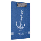 Anker für blaues Meer und weißes Wasserschiff 2 Klemmbrett (Rechts)