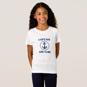 Anker für blaues Schiff mit Seil und Name/Rank T-Shirt