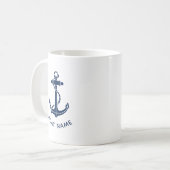 Anker für Boote am Strand - Maßgeschneidert Kaffeetasse (Vorderseite Links)