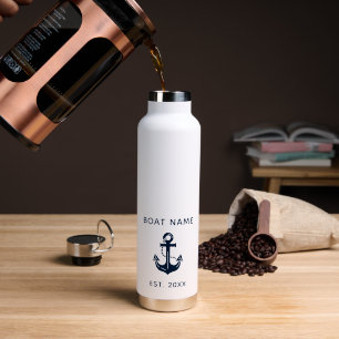 Anker für den Namen des nautischen Blue Boots Trinkflasche