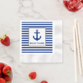 Anker für den Namen des Schiffes Stripter Cocktail Serviette (Beispiel)