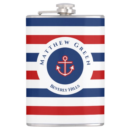 Anker für die blaue blaue, weiße Streifen der Mari Flachmann (Vorderseite)