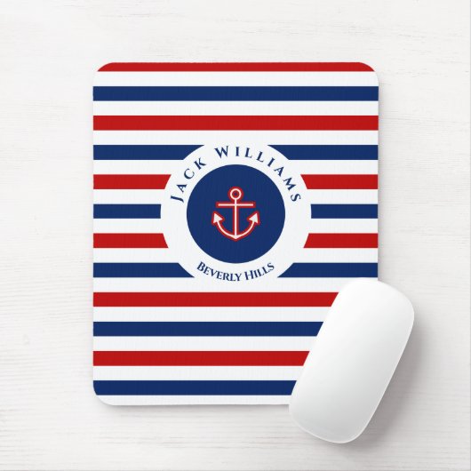 Anker für die blaue blaue, weiße Streifen der Mari Mousepad (Mit Mouse)