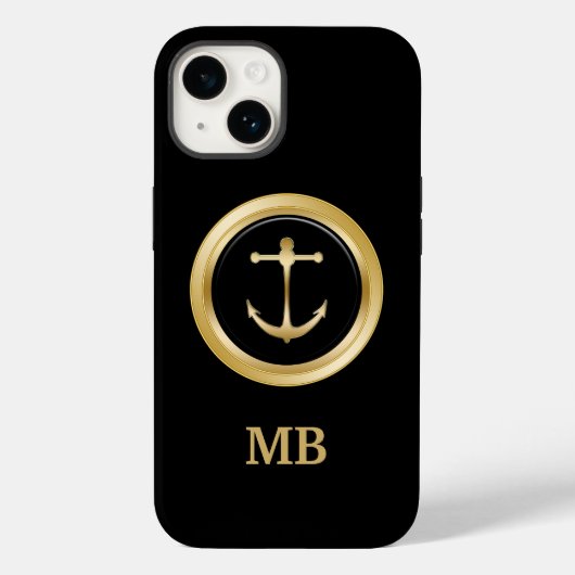 Anker für klassische Nautical Monogram-Boote Case-Mate iPhone Hülle (Rückseite)