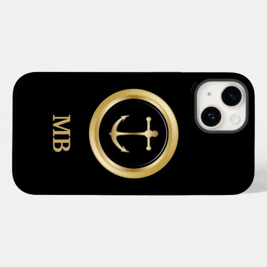 Anker für klassische Nautical Monogram-Boote Case-Mate iPhone Hülle (Rückseite (Horizontal))