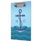 Anker für Nautische Schiffe mit Doppelmonogramm Klemmbrett (Links)