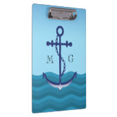Anker für Nautische Schiffe mit Doppelmonogramm Klemmbrett (Rechts)