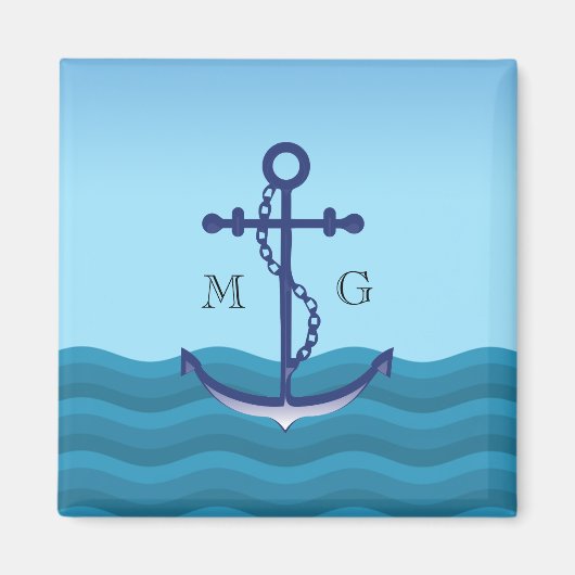 Anker für Nautische Schiffe mit Doppelmonogramm Magnet (Vorne)