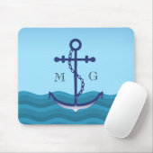 Anker für Nautische Schiffe mit Doppelmonogramm Mousepad (Mit Mouse)