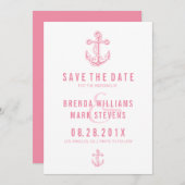 Anker für rosa Wasserfahrzeuge Save the Date (Vorne/Hinten)