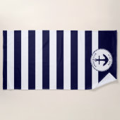 Anker für Schiffe der Marine, blau und weiß Strandtuch (Vorderseite)