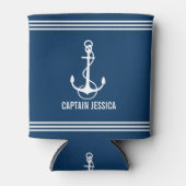 Anker für Vintage Nautikboote, blau und weiß Dosenkühler (Vorderseite)