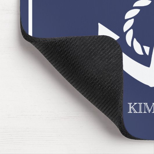 Anker für weißes und blaues Schiff Mousepad (Ecke)