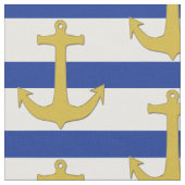 Anker Gold & Streifen + Ihre Ideen Stoff (Nahaufnahme)