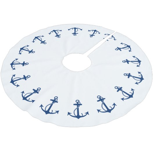 Anker-Grenze Polyester Weihnachtsbaumdecke (Schrägansicht)