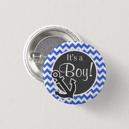 Anker; Han Blue Zickzack Stripes Button (Vorne & Hinten)