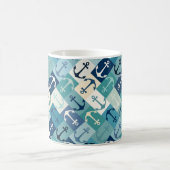 Anker-Herringbone Blau Kaffeetasse (Mittel)