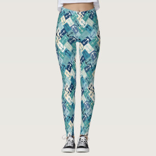 Anker-Herringbone Blau Leggings