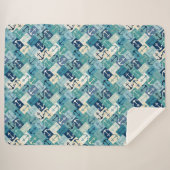 Anker-Herringbone Blau Sherpadecke (Vorderseite (Horizontal))