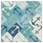 Anker-Herringbone Blau Stoff (Nahaufnahme)