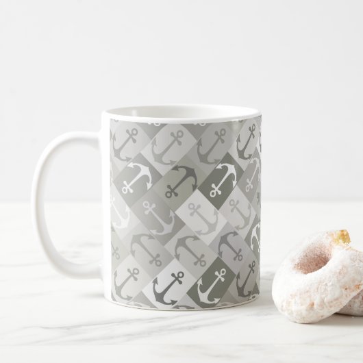 Anker-Herringbone-Mono Kaffeetasse (Mit Donut)
