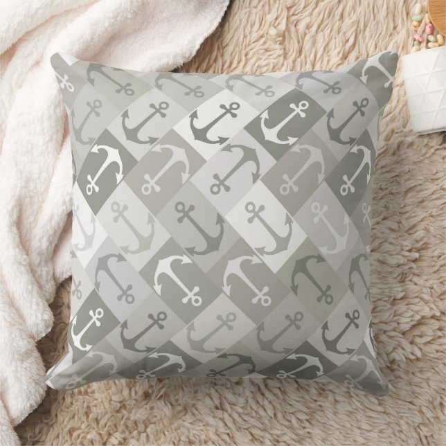 Anker-Herringbone-Mono Kissen (Decke)