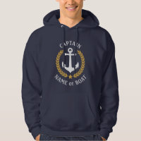Anker Ihr Boot Name Captain Navy Gold Laurel