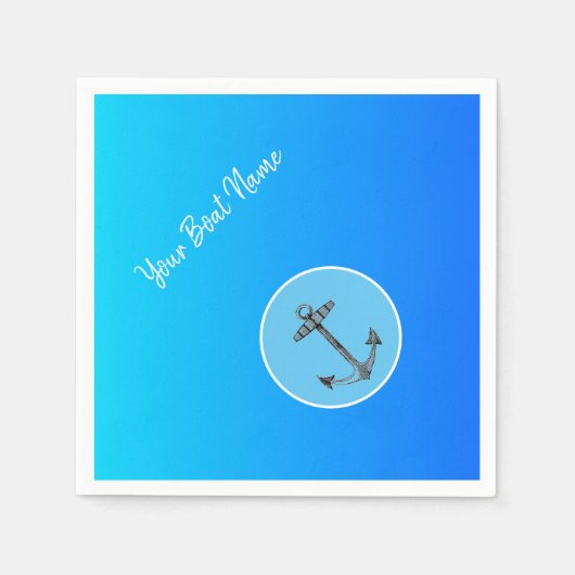 Anker im Meer - Ihr Bootsname Serviette (Vorderseite)