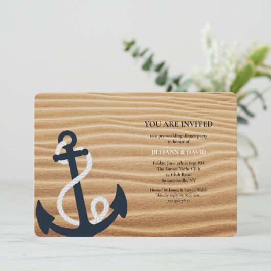 Anker im Sand Einladung (Stehend Vorderseite)