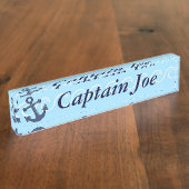 Anker in den Wellen Namensplakette (Seite)