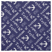 Anker individuelle Name Marine blaue nautische Tex Stoff (Muster)