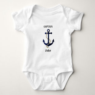Anker, Kette, personalisiert Baby Strampler