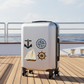 Anker, Kompass-Rose, Boots- und Schiffshelm Aufkleber