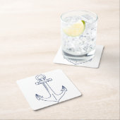 Anker-Kontur Rechteckiger Pappuntersetzer (Vor Ort)